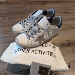 Golden Goose Super Star Classic 37 White Ice Blue Neutral Lace up Sneake…
